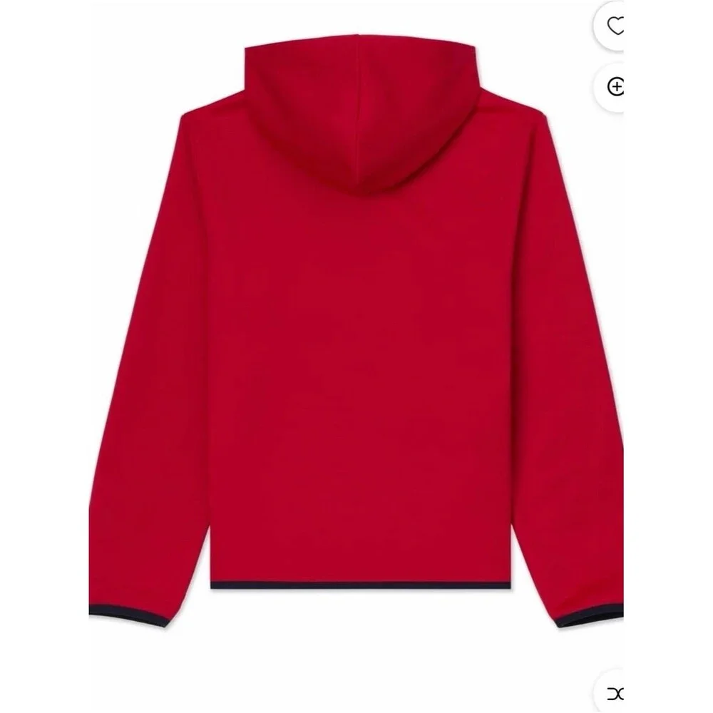 Reebok Red Hooded Pullover with Contrast Trim